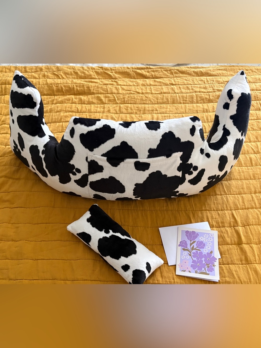 Mastectomy Pillow & Seat Belt Cushion - Cow Print Minky XL-XXL (Handmade)